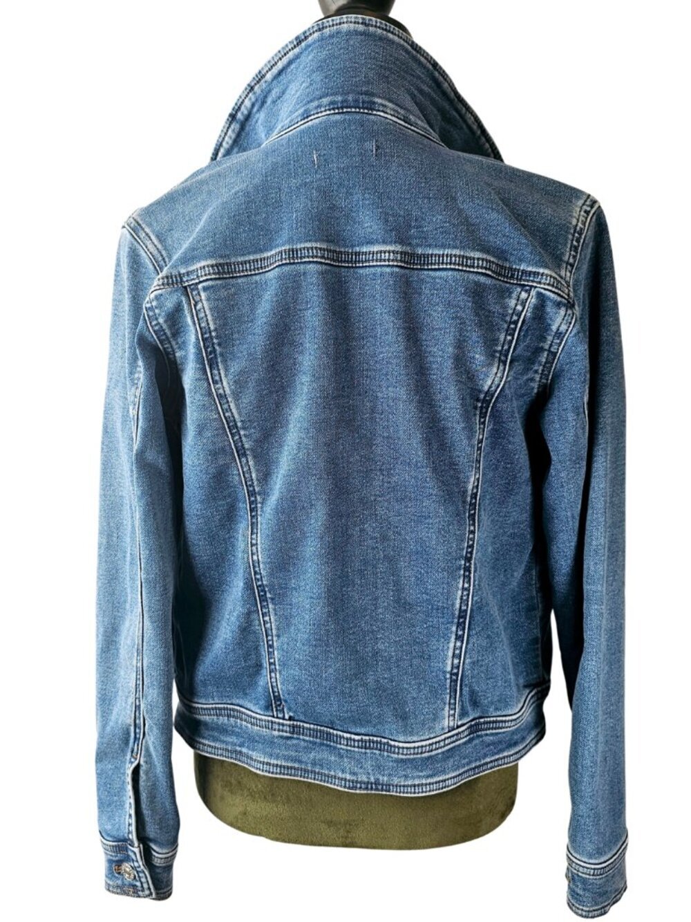 ✨Like New✨ Express Women's Light Wash Denim Trucker Jacket, Blue, Size XS - Picture 4 of 8